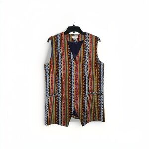Vintage Henri Bendel‎ NY 100% Silk Paisley Colorful Vest Hong Kong Made Size L